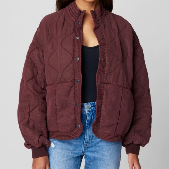 Blank NYC Cranberry color quilted jacket - Picture 6 of 6